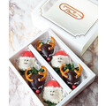 6pcs Christmas Theme: Santa Claus & Rudolph Chocolate Strawberries Gift Box